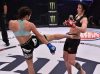 Elina Kallionidou kicking Sinead Kavanagh at Bellator MMA 169