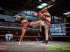 Evie Nicolopolous kicking Nicola Callander at Epic 14 by Brock Doe Fight Photography