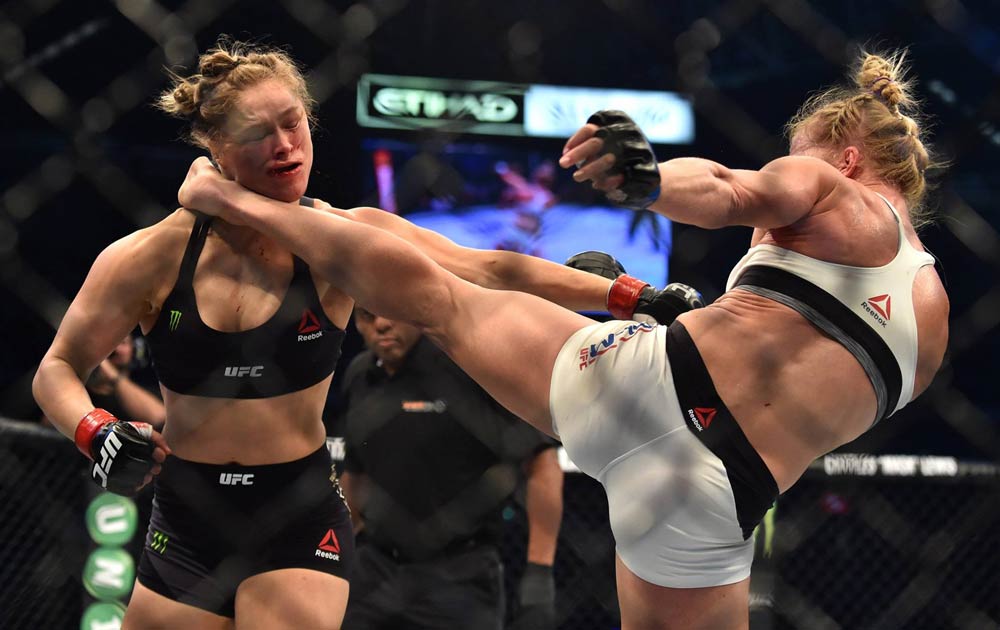 Holly Holm Kicks Ronda Rousey Ufc 193 From Fox Sports Live Facebook