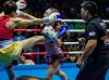 Silvia La Notte punches Lommanee Sor Hirun at Yokkao 5 by Muay Thai Combat Mania