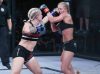 Kelly D'Angelo punching Sunna Davidsdottir at Invicta FC 24 by Scott Hirano