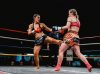 Victoria Callaghan kicking Saskia Vaughan at Epic 16 by Emanuel Rudnicki Fight Photography