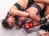 Alejandra Lara choking Lena Ovchynnikova at Bellator 190