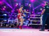 Fani Peloumpi kicking Lucy Payne at World Muay Thai Angels First Round