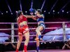 Yolanda Schmidt punching Natalie Morgan at World Muay Thai Angels Semi-Finals