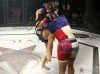 Alyse Anderson kneeing Stephanie Alba at Invicta FC 30 by Dave Mandel