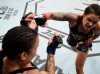 Amanda Nunes punching Raquel Pennington at UFC 224 from UFC Facebook