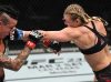 Andrea Lee punching Ashlee Evans-Smith at UFC on ESPN 1 from UFC Facebook