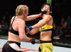Kelly Faszholz punching Ketlen Vieira at UFC Fight Night 96 from UFC Facebook