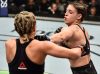 Mackenzie Dern punching Ashley Yoder at UFC 222 from UFC Facebook