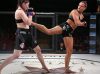 Sarah Kleczka kicking Lisa Spangler at Invicta FC 29 by Dave Mandel