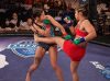 Sheila Padilla kicking Alyssa Garcia at Combate Americas 14