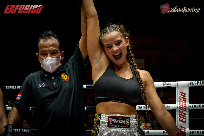 Jasmin Lopez victorious at Enfusion Contenders Documentary Fight Night 4th July